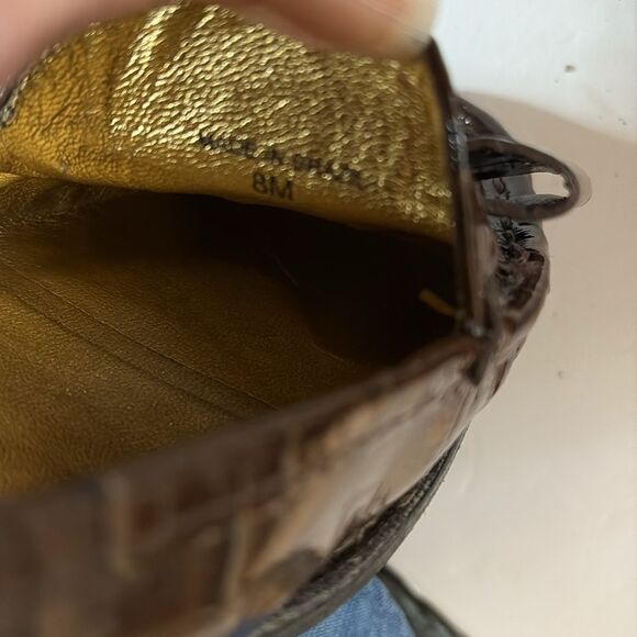 Kate Spade croc embossed patent brown loafer 8 - Picture 6 of 6